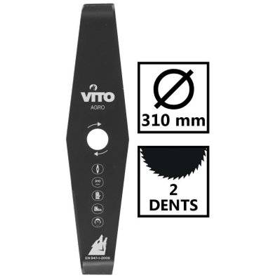 Lame de coupe 310mm VITO pour débroussailleuse 2 dents alesage 25.4 standard - 415 - 3760120105791