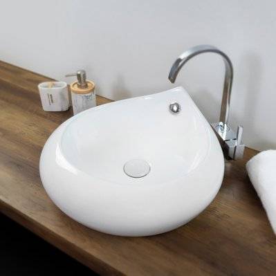 RENO Vasque ronde à poser lavabo en céramique blanche 48 x 48 cm - 261#IZI#4620 - 3701041646345