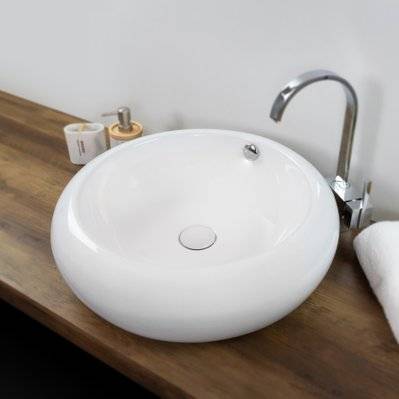 TENA Vasque ronde à poser lavabo en céramique blanche 50 x 50 cm - 263#IZI#4622 - 3701041646369