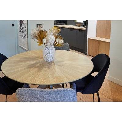 Table à manger design ronde chêne D120 cm DIELLI - L120xP120xH75 - 50660 - 3662275134100