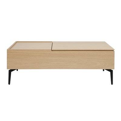 Table basse relevable rectangulaire bois clair finition chêne et métal noir L103 cm SEDA - - 51825 - 3662275132427