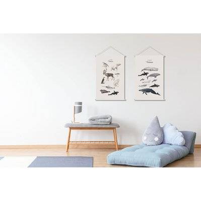 Kakemono enfant tableau en toile suspendue illustration animaux polaires L40 x H60 cm POLAR - - 53446 - 3662275135466