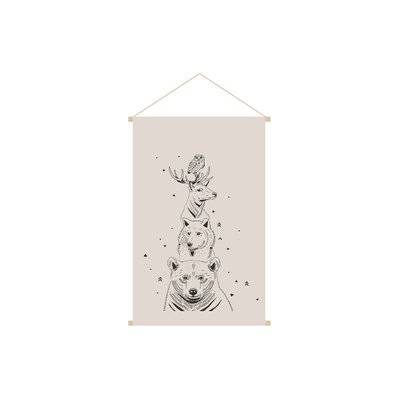 Kakemono enfant tableau en toile suspendue illustration animaux de la forêt L40 x H60 cm BUDDY - - 53461 - 3662275135176