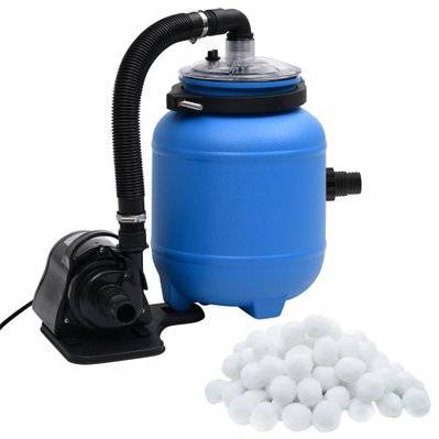 vidaXL Pompe de filtration de piscine Noir et bleu 4 m³/h - 92293 - 8719883856605