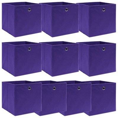 vidaXL Boîtes de rangement 10 pcs Violet 32x32x32 cm Tissu - 288355 - 8719883891248
