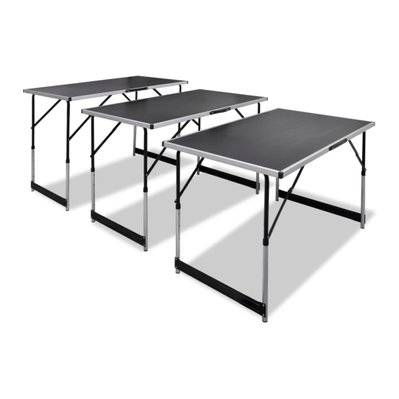vidaXL Table à coller 3 pcs pliable Hauteur réglable - 140641 - 8718475857532