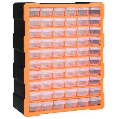 vidaXL Organisateur multi-tiroirs avec 60 tiroirs 38x16x47,5 cm - 147587 - 8720286058817
