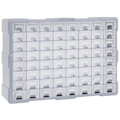 vidaXL Organisateur multi-tiroirs avec 64 tiroirs 52x16x37,5 cm - 147580 - 8720286058749