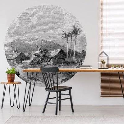 WallArt Papier peint cercle Landscape of Guadeloupe 190 cm - 440369 - 8719992629282