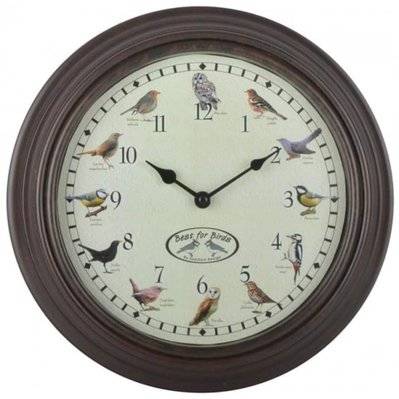 Esschert Design Horloge avec sons d'oiseaux - 428846 - 8714982136542