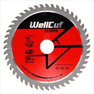 WellCut WC-C1903048 TCT Lame de scie 190 x 2,4 x 30 mm, 48 dents