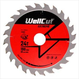 WellCut WC-C1903024 TCT Lame de scie 190 x 2,4 x 30 mm, 24 dents