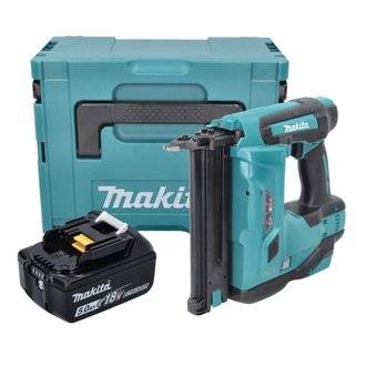 Makita DBN 500 T1J Cloueur pneumatique sans fil 15-50 mm 90° 18 V + 1x Batterie 5,0 Ah + Coffret MakPac - sans chargeur