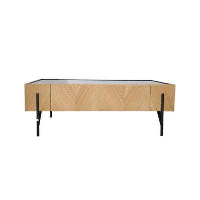 Table basse en bois clair avec 2 grands tiroirs SEQUOIA - 229032 - 3760313249677