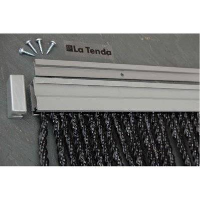 Rideau de porte en PVC noir Bellano 90 x 210 cm - 53410 - 8719325156751