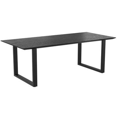 Table rectangulaire Adok 8 personnes en bois de teck recyclé noir 220 cm - 10251 - 3701324548106