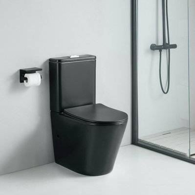 Toilette WC à poser CIPOLI en céramique noir mat - TLT-2017MB-B/TLT-2017MB-C - 3760341613860
