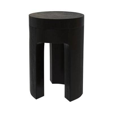Table d'appoint Sonda noire en bois de suar D30 cm - 10440 - 3701324550338