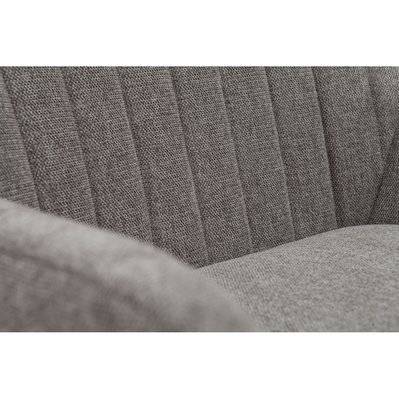 Fauteuil design en tissu effet velours texturé gris et métal noir GASTON - L73xP68xA78 - 52531 - 3662275135558