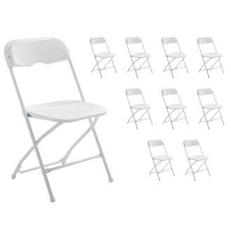 Lot de 10 chaises pliantes - Blanc