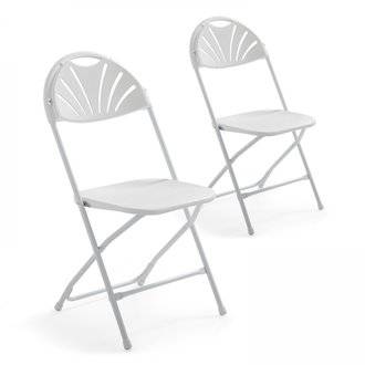 Lot de 2 chaises pliantes ajourées - Blanc