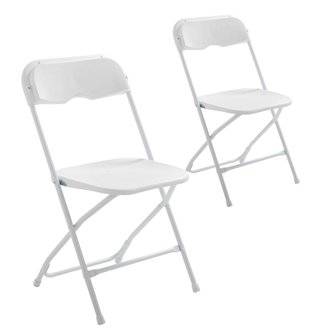 Lot de 2 chaises pliantes - Blanc