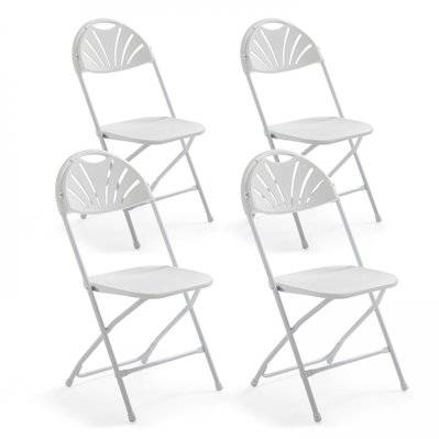 Chaise pliante blanche confortable Lot de 4 - 101625 - 3663095010827