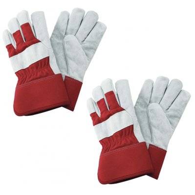 Gants de jardinage renforcés tissu et cuir Gloves (Lot de 2) Taille L - 55483 - 3700866348922