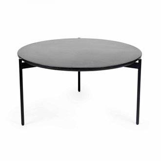 Table basse ronde en marbre 83 cm noir