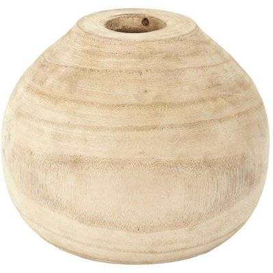 Vase rond en bois de bancoulier Rond - 58526 - 3664944407492