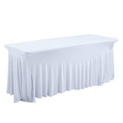 Housse élastique blanche pour table pliante 8 personnes 180cm - 101247 - 3700375807590