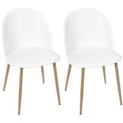 Chaise avec assise en plastique Bergen (Lot de 2) blanc - 58727 - 3664944304180