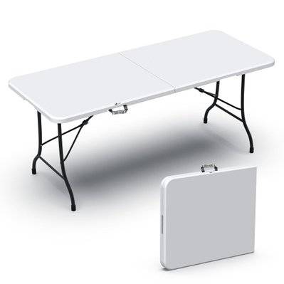 VOUNOT Table de camping pique nique pliable 180cm HDPE blanc - 6824991686679 - 6973424412510