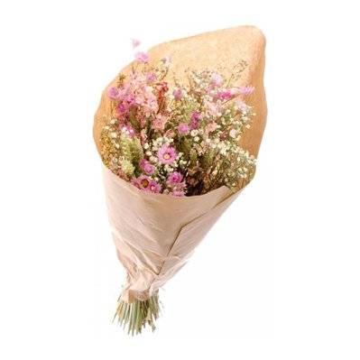 Grand bouquet  de fleurs séchées Mix rose et blanc - 58803 - 8716787084165