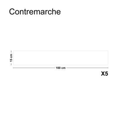 Lot de 5 Contremarches H 15xL100cm Total White - CME-UNI-TOT-BLC-015-005 - 3701141409161