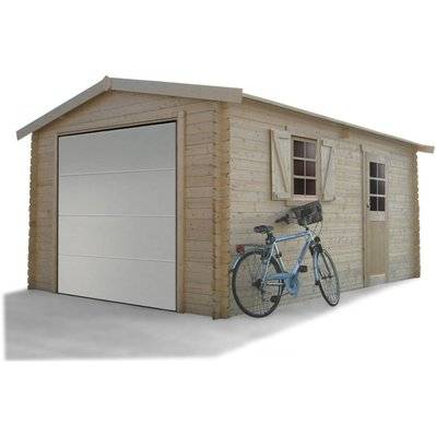 Garage bois - 19.26 m² - 2.58 x 5.38 x 2.53 m - 40 mm - 81547 - 5412025089468