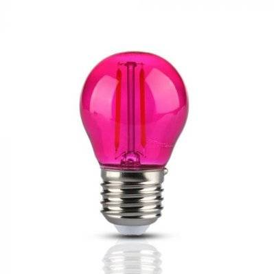 Ampoule LED E27 Filament 2W G45 Rose - SILAMP - E27-217410-PK - 3701582323927