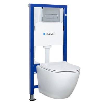 GEBERIT Pack WC suspendu complet DELOS blanc - 111170001/115119461/DELOS-BLANC - 5907548116826