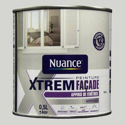 Peinture XTREM Façade - Appuis de fenêtre - Blanc - Acrylique - 0,5L - 3505391073932 - 3505391073932