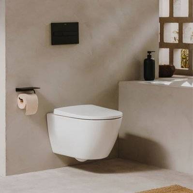 Villeroy & Boch Pack WC bâti-support + WC sans bride Roca Ona + Abattant softclose + Plaque chrome (ViConnectOna-3) - 0734077010364 - 0734077010364