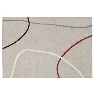 Tapis design gris beige motifs abstraits L200xL290 cm LINER