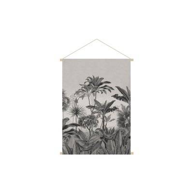 Kakémono tableau en toile suspendue forêt tropicale noir et blanc L40 x H60 cm BORNEO - - 53473 - 3662275136616