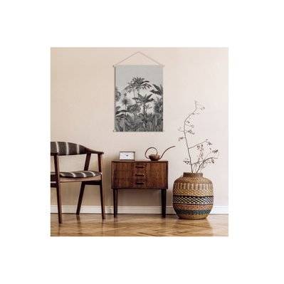Kakémono tableau en toile suspendue forêt tropicale noir et blanc L40 x H60 cm BORNEO - - 53473 - 3662275136616