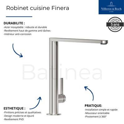 Robinet cuisine Finera, anthracite - 92700005 - 4051202949518