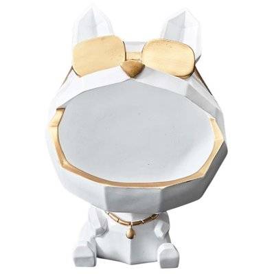 Vide poche chien lunettes dorées origami blanc et doré - 53515 - 3664944344773