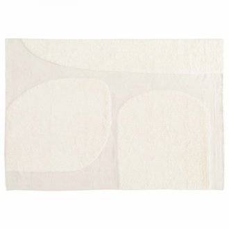 Tapis rectangulaire en laine à motif tissé main blanc 240 x 340 cm - Felipe