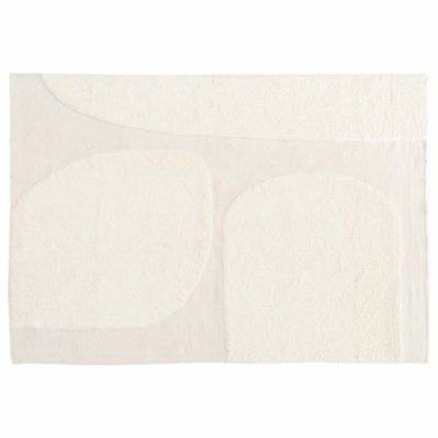 Tapis rectangulaire en laine à motif tissé main blanc 240 x 340 cm - Felipe - 108582 - 3663095119353