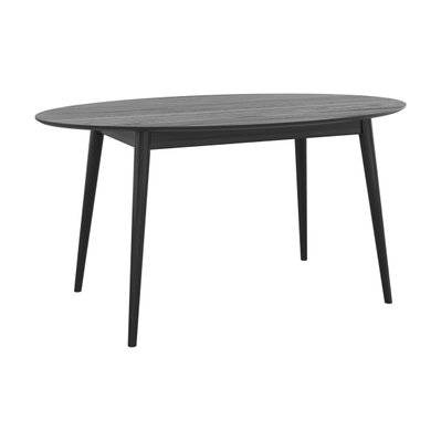 Table ovale Eddy 6 personnes en bois noir 150 cm - 10661 - 3701324552943