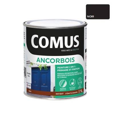 ANCORBOIS noir 1L - Peinture de protection et de décoration microporeuse 2 en 1  bois - A017012 - 3539760383902
