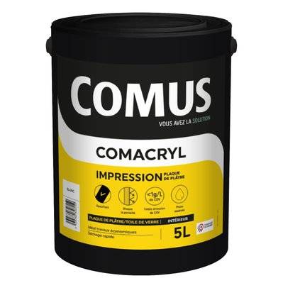 COMACRYL IMPRESSION 5L - Impression acrylique blanche en phase aqueuse - COMUS - A011232 - 3539760386569